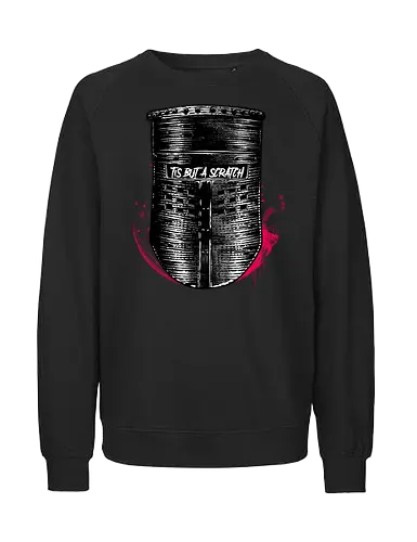 Monty Python Tis But a Scratch Black Knight Helmet - tis but a scratch, monty python and the holy grail, black knight, parody, slayer, retro gaming, vintage, holy grail - Fairtrade Sweatshirt