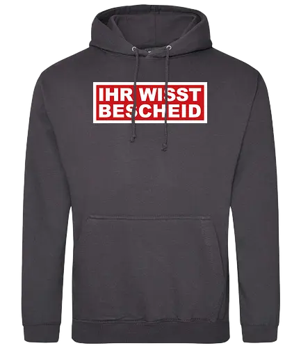schmittywersonst - Ihr Wisst Bescheid - youtube, youtuber, merchandise, shisha - Standard Hoodie