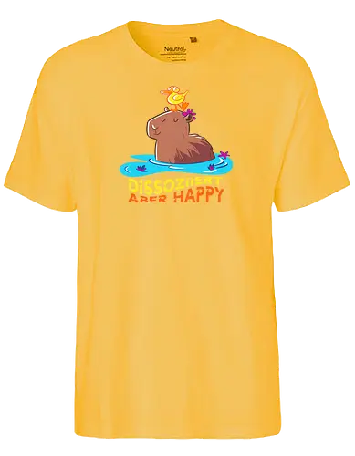 Dissoziiert aber happy! - Capybara, Glücklich - Fairtrade T-Shirt