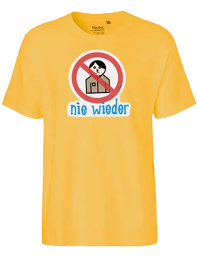 Nie wieder (mit Hintergrund) - Fairtrade T-Shirt