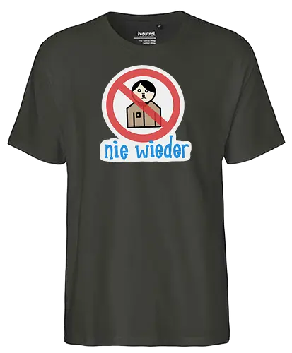 Nie wieder (mit Hintergrund) - Fairtrade T-Shirt