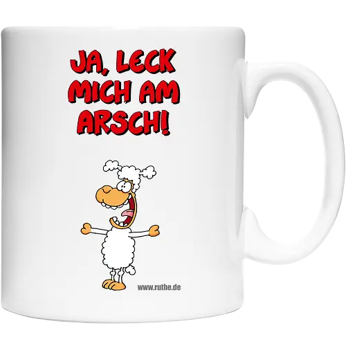 Ruthe - Schaf - Ruthe, Ralph Ruthe, comic, schaf, Ja Leck mich am Arsch, Leck mich am Arsch - Cup