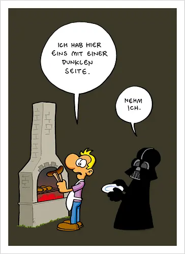 Ruthe - Dunkle Seite - Ruthe, Ralph Ruthe, comic, Dunkle Seite der Wurst, wurst, mashup, Dunkle Seite, dark lord - Artprint