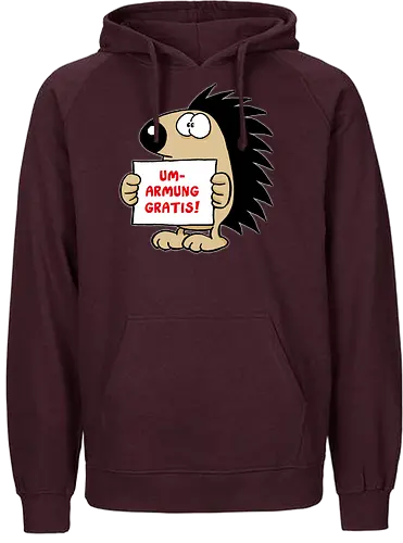 Ruthe - Gratisumarmung - Ruthe, Ralph Ruthe, comic, igel, hug, Gratisumarmung, umarmung - Fairtrade Hoodie