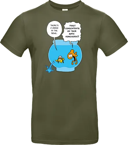 Ruthe - Crack in the Bowl - Ruthe, Ralph Ruthe, comic, crack, Fishbowl, Math, Homework, fish - Standard T-Shirt