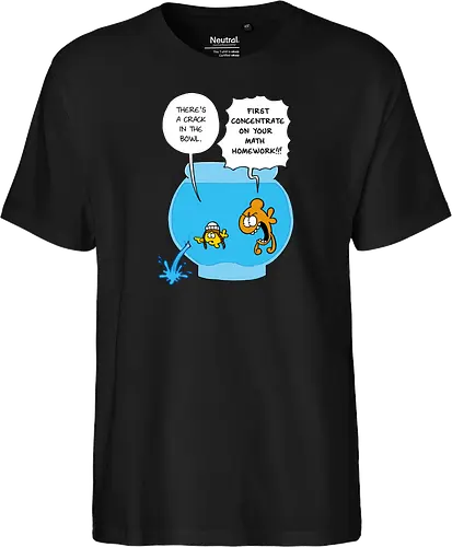 Ruthe - Crack in the Bowl - Ruthe, Ralph Ruthe, comic, crack, Fishbowl, Math, Homework, fish - Fairtrade T-Shirt