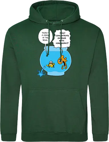 Ruthe - Crack in the Bowl - Ruthe, Ralph Ruthe, comic, crack, Fishbowl, Math, Homework, fish - Standard Hoodie