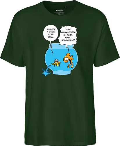Ruthe - Crack in the Bowl - Ruthe, Ralph Ruthe, comic, crack, Fishbowl, Math, Homework, fish - Fairtrade T-Shirt