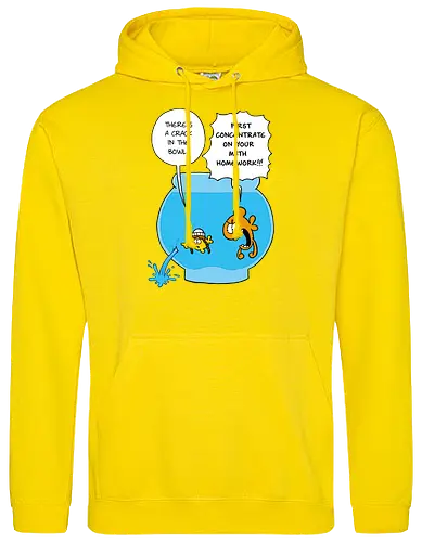 Ruthe - Crack in the Bowl - Ruthe, Ralph Ruthe, comic, crack, Fishbowl, Math, Homework, fish - Standard Hoodie
