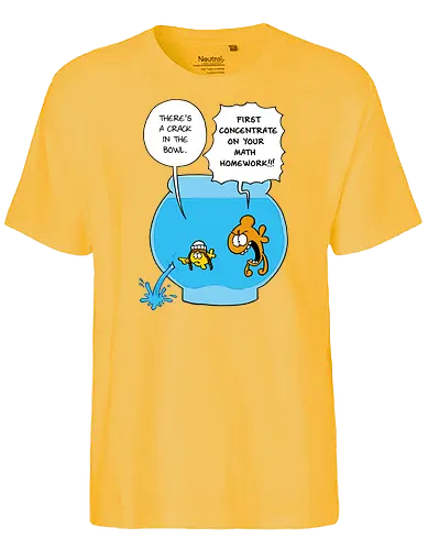 Ruthe - Crack in the Bowl - Ruthe, Ralph Ruthe, comic, crack, Fishbowl, Math, Homework, fish - Fairtrade T-Shirt