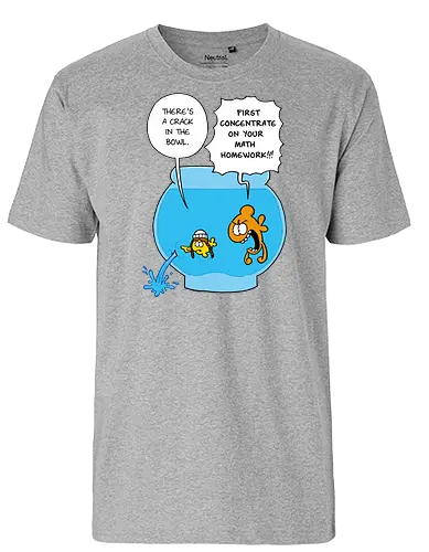 Ruthe - Crack in the Bowl - Ruthe, Ralph Ruthe, comic, crack, Fishbowl, Math, Homework, fish - Fairtrade T-Shirt