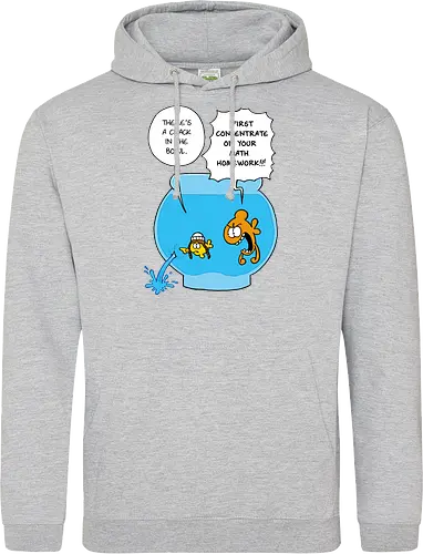 Ruthe - Crack in the Bowl - Ruthe, Ralph Ruthe, comic, crack, Fishbowl, Math, Homework, fish - Standard Hoodie
