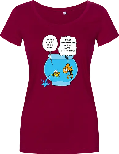 Ruthe - Crack in the Bowl - Ruthe, Ralph Ruthe, comic, crack, Fishbowl, Math, Homework, fish - Women T-Shirt