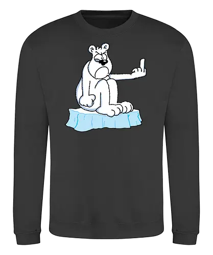 Ruthe - Eisbär - Ruthe, Ralph Ruthe, comic, eisbär, stinkefinger, Klimawandel - Sweatshirt