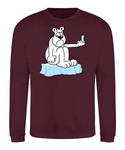 Ruthe - Eisbär - Ruthe, Ralph Ruthe, comic, eisbär, stinkefinger, Klimawandel - Sweatshirt