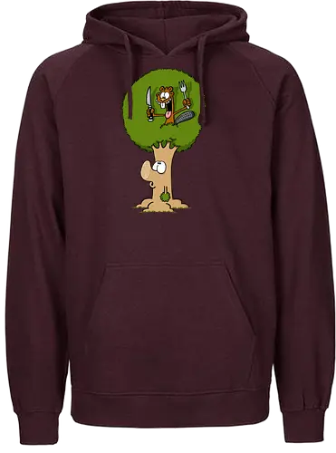 RUTHE - BIBER UND BAUM - Ruthe, Ralph Ruthe, comic, biber, baum, Mahlzeit - Fairtrade Hoodie