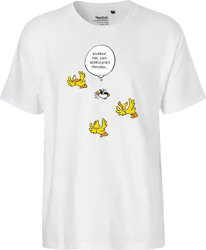 RUTHE - WAS VERRÜCKTES - Ruthe, Ralph Ruthe, Was verrücktes, Pingiun, fliegen, vogel - Fairtrade T-Shirt