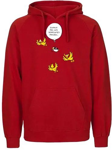 RUTHE - WAS VERRÜCKTES - Ruthe, Ralph Ruthe, Was verrücktes, Pingiun, fliegen, vogel - Fairtrade Hoodie