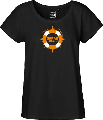 SARAH Soli-Shirt mit Logo orange/weiß