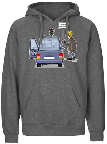 Bei Rot hier halten - tot aber lustig, Michael Holtschulte, bei rot, halten, stumpf - Fairtrade Hoodie
