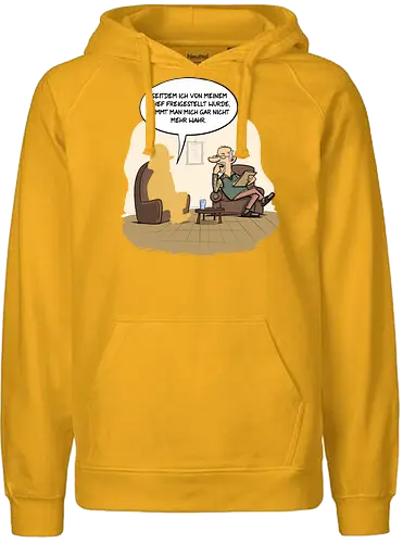 Freigestellt - tot aber lustig, Michael Holtschulte, freigestellt, psychotherapie, comic - Fairtrade Hoodie