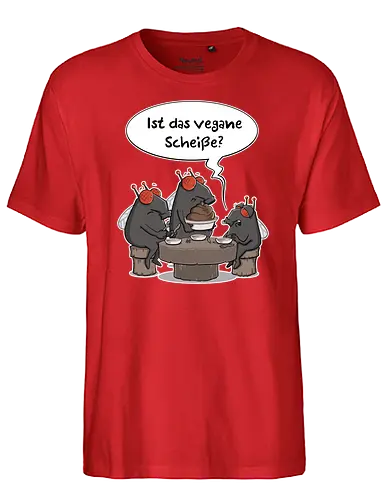 Vegane Scheiße - tot aber lustig, Vegane scheiße, Michael Holtschulte, vegan, fliege, comic, scheiße - Fairtrade T-Shirt