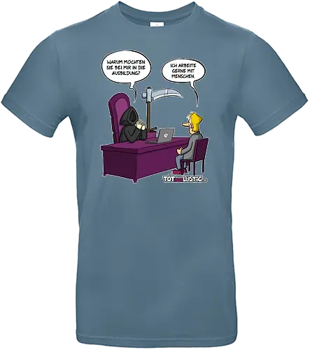 Mit Menschen arbeiten - tot aber lustig, mit menschen arbeiten, comic, tod, bewerbung - Standard T-Shirt