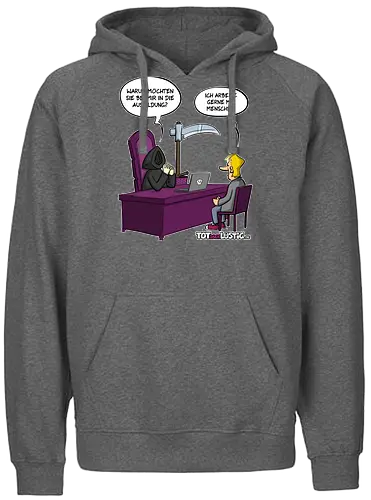 Mit Menschen arbeiten - tot aber lustig, mit menschen arbeiten, comic, tod, bewerbung - Fairtrade Hoodie