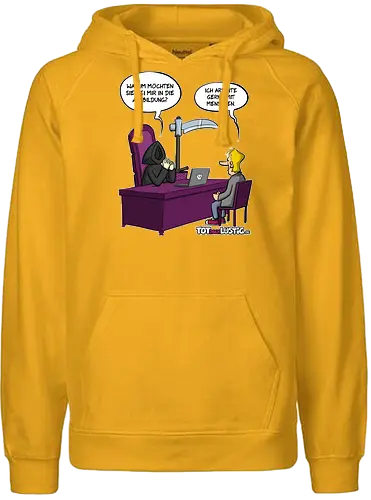 Mit Menschen arbeiten - tot aber lustig, mit menschen arbeiten, comic, tod, bewerbung - Fairtrade Hoodie