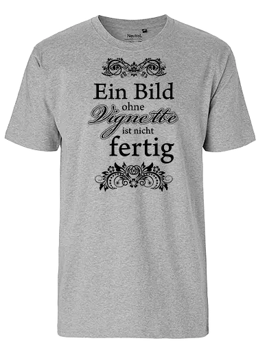 Vignette (Black) - Happy Shooting, ein bild ohne vignette, vignette - Fairtrade T-Shirt