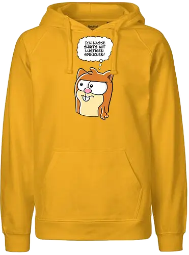 "Lustiger Spruch" - Herrmann Comix, Goldie, Goldhamster, comic, Ich hasse Shirts - Fairtrade Hoodie