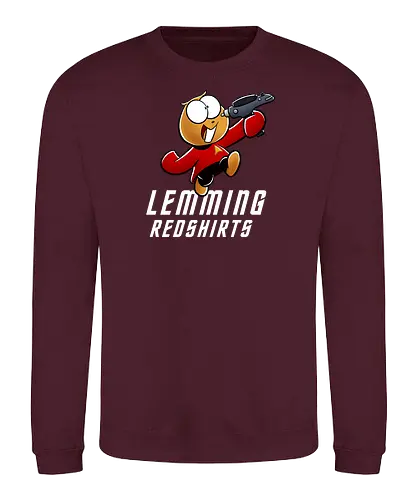 Lemming Redshirts - Joscha Sauer, Joscha, Nicht Lustig, comic, Lemming, Red Shirt, scifi, Nichtlustig, mashup - Sweatshirt