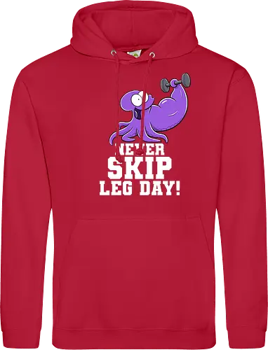 Never Skip Leg Day! - Joscha Sauer, Joscha, Nichtlustig, comic, Nicht Lustig, Leg day, Skip, squid, tintenfisch - Standard Hoodie
