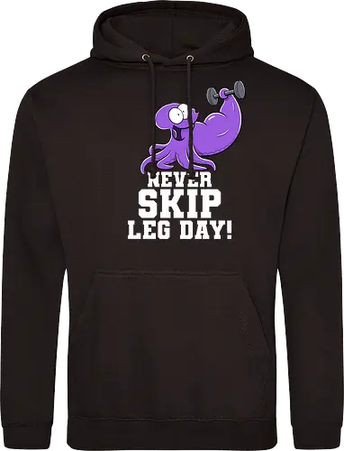 Never Skip Leg Day! - Joscha Sauer, Joscha, Nichtlustig, comic, Nicht Lustig, Leg day, Skip, squid, tintenfisch - Standard Hoodie