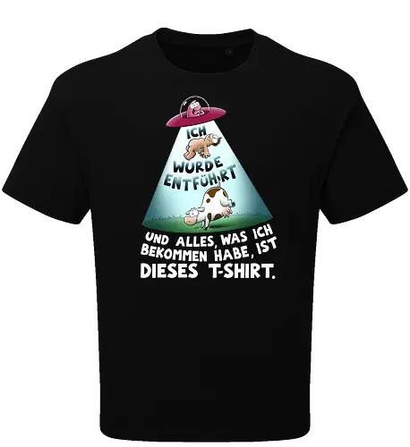 ICH WURDE ENTFÜHRT... - Joscha Sauer, Nichtlustig, Nicht Lustig, comic, kuh, alien, entführung - Oversize T-Shirt