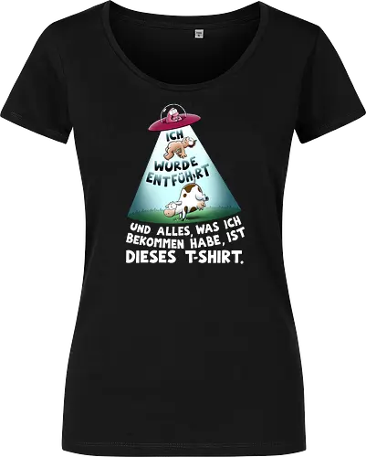 ICH WURDE ENTFÜHRT... - Joscha Sauer, Nichtlustig, Nicht Lustig, comic, kuh, alien, entführung - Women T-Shirt