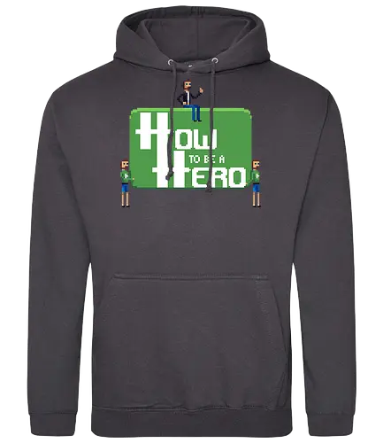 How to be a Hero - Howky trägt Logo - htbah, rpg, rollenspiel, pen and paper, würfel, hauke - Standard Hoodie