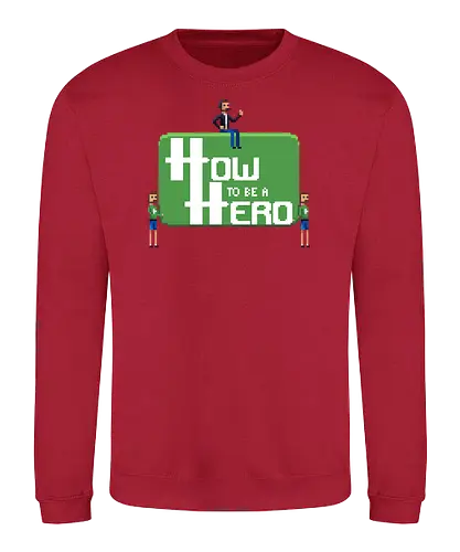 How to be a Hero - Howky trägt Logo - htbah, rpg, rollenspiel, pen and paper, würfel, hauke - Sweatshirt