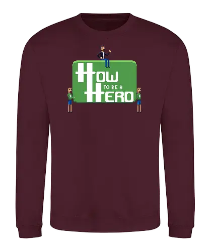 How to be a Hero - Howky trägt Logo - htbah, rpg, rollenspiel, pen and paper, würfel, hauke - Sweatshirt