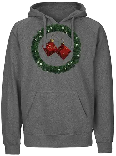 CHRISTMAS DICE - htbah, HOW TO BE A HERO, rpg, pen and paper - Fairtrade Hoodie