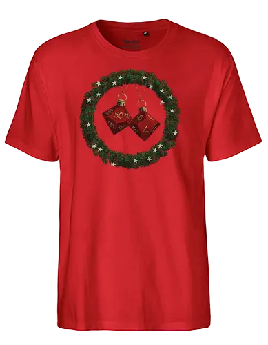 CHRISTMAS DICE - htbah, HOW TO BE A HERO, rpg, pen and paper - Fairtrade T-Shirt