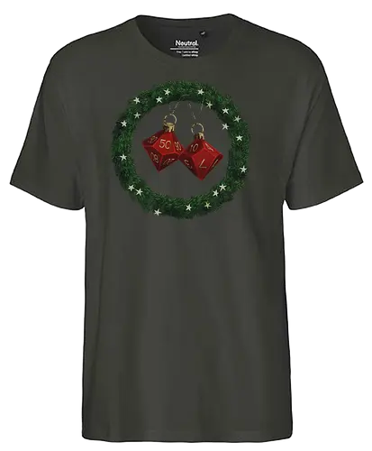CHRISTMAS DICE - htbah, HOW TO BE A HERO, rpg, pen and paper - Fairtrade T-Shirt