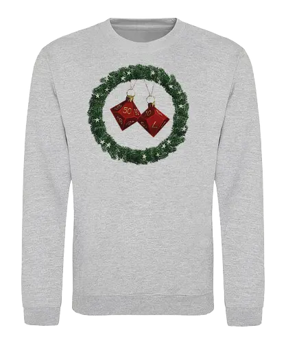 CHRISTMAS DICE - htbah, HOW TO BE A HERO, rpg, pen and paper - Sweatshirt