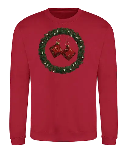 CHRISTMAS DICE - htbah, HOW TO BE A HERO, rpg, pen and paper - Sweatshirt