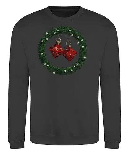 CHRISTMAS DICE - htbah, HOW TO BE A HERO, rpg, pen and paper - Sweatshirt