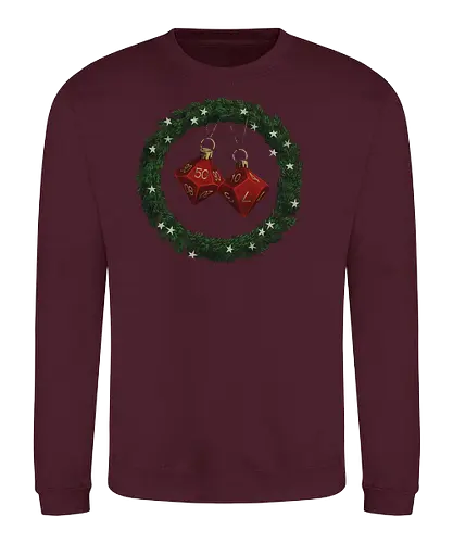 CHRISTMAS DICE - htbah, HOW TO BE A HERO, rpg, pen and paper - Sweatshirt