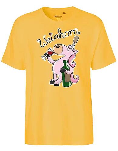 Weinhorn - einhorn, unicorn, wein, weinglas, geschenk, geschenkidee - Fairtrade T-Shirt