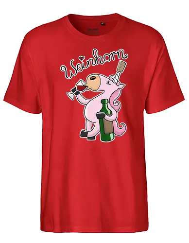 Weinhorn - einhorn, unicorn, wein, weinglas, geschenk, geschenkidee - Fairtrade T-Shirt
