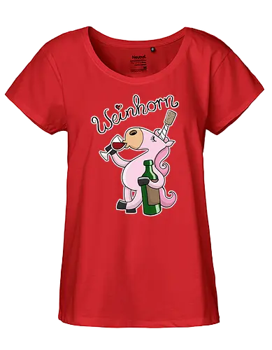 Weinhorn - einhorn, unicorn, wein, weinglas, geschenk, geschenkidee - Fairtrade Girl Shirt