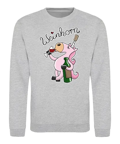 Weinhorn - einhorn, unicorn, wein, weinglas, geschenk, geschenkidee - Sweatshirt